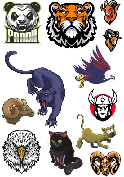 Agresif Hayvanlar Sticker Set-4 12 Parça Telefon, Tablet, Defter, Laptop Sticker