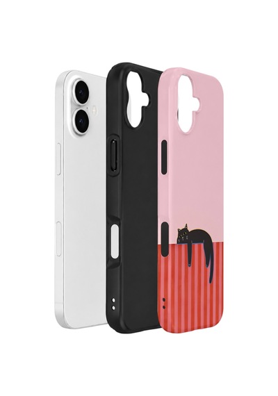 Apple iPhone Uyumlu 17 Vorian Çift Katmanlı Kılıf Lazy Cat Sunset