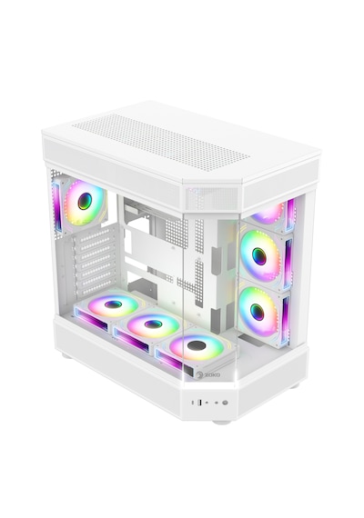 Zoko Tank 7x12 CM Kumandalı ARGB Fan Temper Camlı Oyuncu Bilgisayar Kasası Beyaz Zoko Tank 7x12 CM Kumandalı ARGB Fan Temper Camlı Oyuncu Bilgisayar Kasası Beyaz