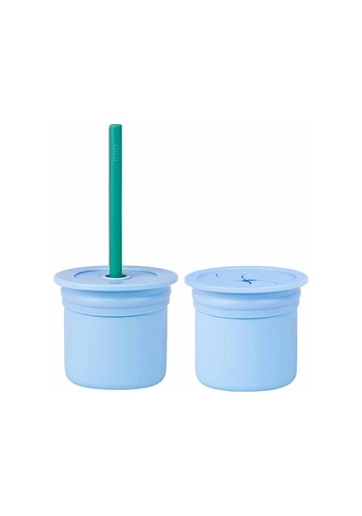Mey İthalat Ham+hüp Pipetli Silikon Bardak Seti Mineral Blue / Aqua Green Diğer
