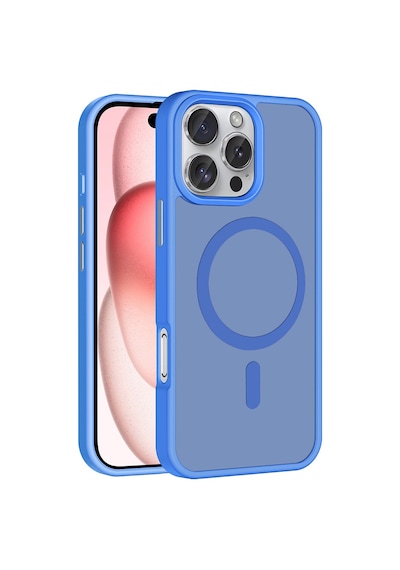 Apple Uyumlu iPhone 16 Pro Max Kılıf M-safe Şarj Özellikli Mat Arka Yüzey Zore Sio Kapak Mavi