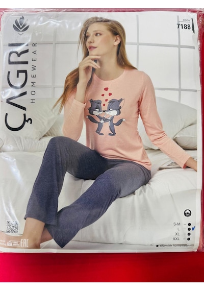 Çağrı Bayan Pijama Takımı-7188 Pudra