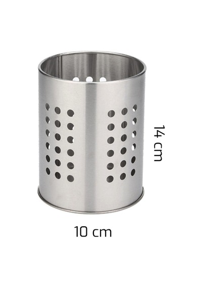 Tezgah Üstü Metal Silindir Kaşıklık - 14cm