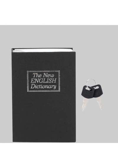 Kamuflajlı Kitap Kasa Anahtarlı Kilit, Metal İç Hazne Ve Sözlük Görünümü