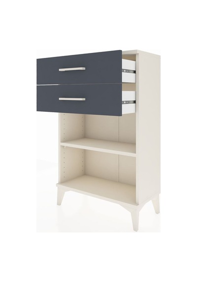 Arges Komodin Tek Raflı 2 Çekmeceli 60x30x96 Aytaşı-antrasit Aytası