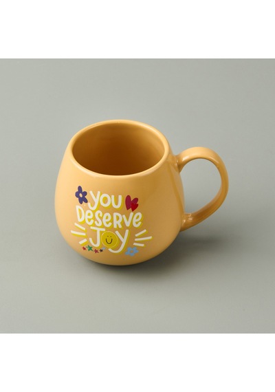 Kitchen You Deserve Joy Sloganlı Kupa - Sarı - 310 Ml Renkli