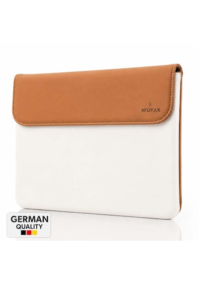 Woyax Cleanfit 13-14 İnç Gri Laptop Çantası Su Geçirmez Apple Macbook Uyumlu Kılıfı Apple iPad Tablet El Çantası Açık Kahverengi