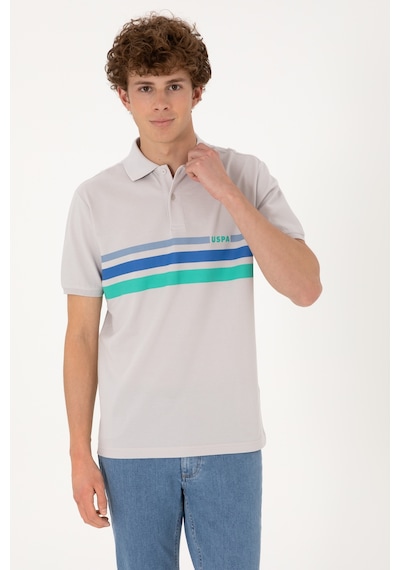 U.S. Polo Assn. Erkek Regular Fit Polo Yaka Açık Gri Tişört 50306811-VR001