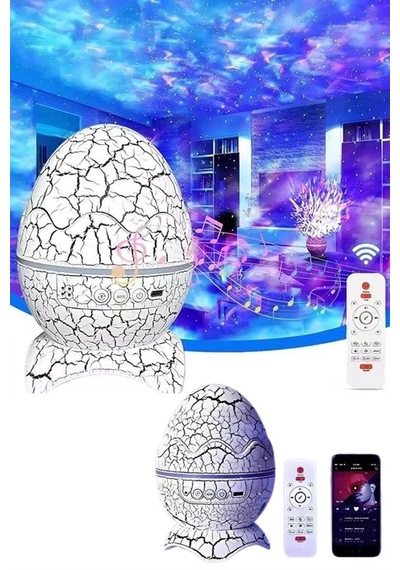 Mey İthalat Bluetooth Hoparlör Dinozor Yumurtası Gece Masa Lambası Projektör Çok Renkli 30625963