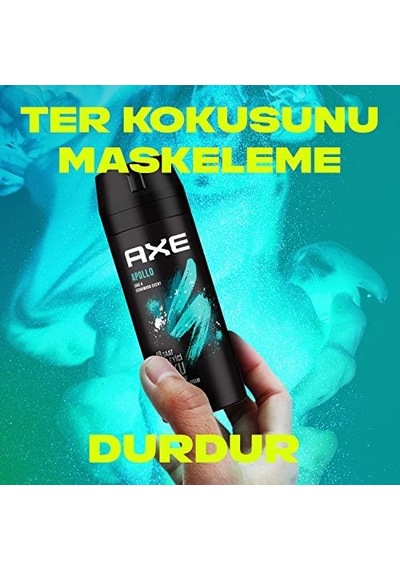 Axe Erkek Sprey Deodorant Apollo 48 Saat Etkileyici Koku Vücut Spreyi 150 Ml 3 Paketi