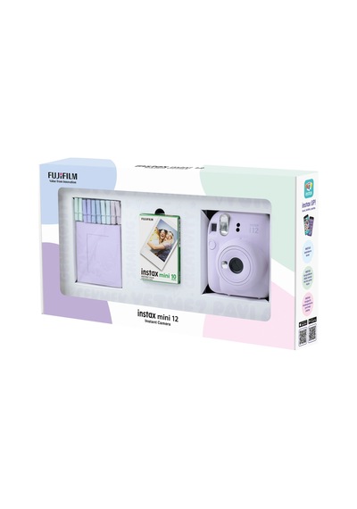 Fujifilm Instax Mini 12 Fotoğraf Makinesi + 10'lu Film + Mandal Lila