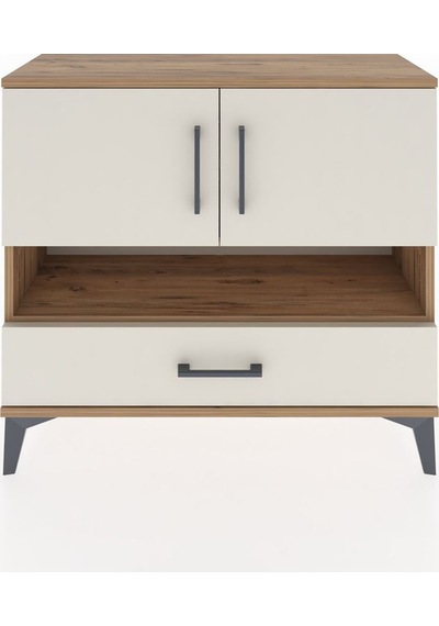 Arges Şifonyer 3 Raflı Tek Çekmeceli 2 Kapaklı 88x30x80 Çam-aytaşı Atlas Çam