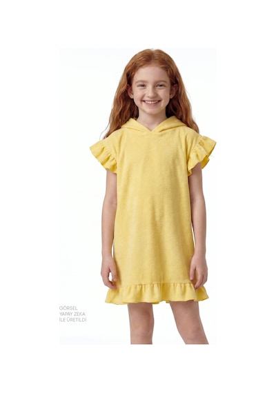 Penti Sarı Kız Çocuk Yellow Frill Towel Kaftan