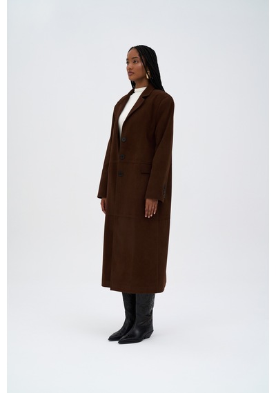 Mai Collection Mai Studios Co. Selva Masculine Uzun Kahve Trençkot Kahve