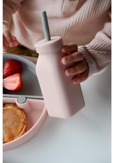 Oioi Hüp + Up -şişe + Pipet - Pinky Pink/powder Grey .