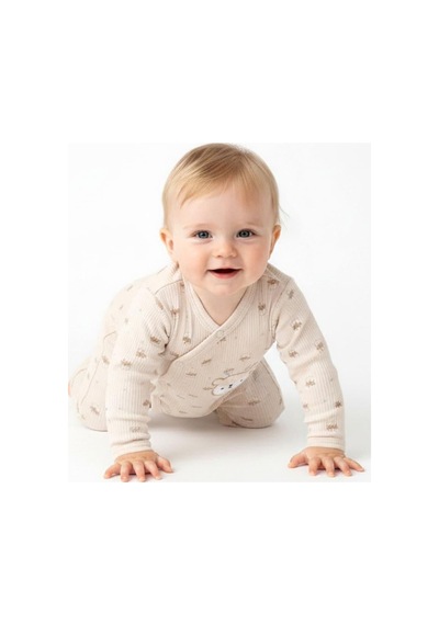 Sebi Bebe Kruvaze Geyikli Patiksiz Tulum 1143 Bej