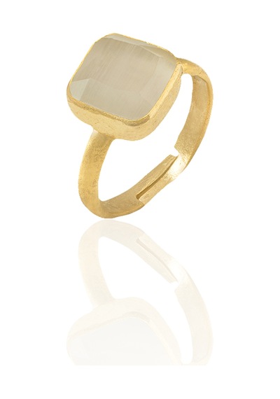 Kadir Jewellery 22 Ayar Altın Kaplama Zirkon Taşlı Kadın Minimal Yüzük Beyaz 15892940