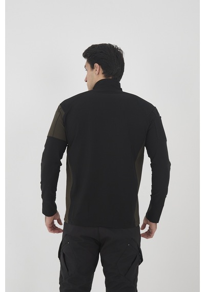 Camp Scoutland Camp138 Outdoor Tactical Su iticili Erkek Siyah-Haki Taktik Sweatshirt Siyah