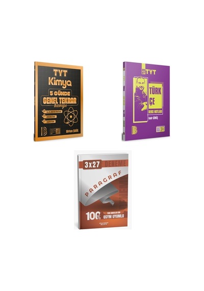 2027 2027 Benim Hocam Tyt Kimya 5 Günde Genel Tekrar Kampı + Türkçe Konu + Anla Kazan Paragraf Deneme 3'lü Set