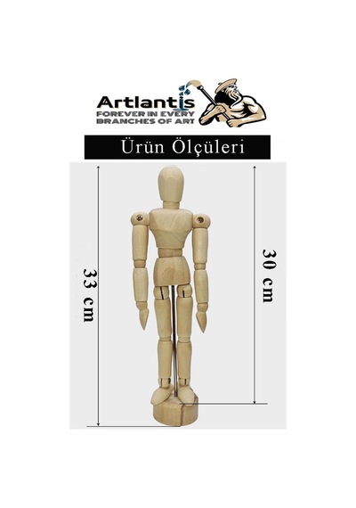 Ahşap İnsan Modeli 30 Cm 1 Adet İnsan Figürlü Ahşap Model Manken Resim Ressam Eğitimi Tahta Adam Kukla Stilist