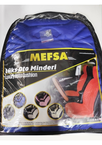 2,li Oto Koltuk Kılıfı Minder Alkantra Kumaş Mavi Renk Kabartmalı