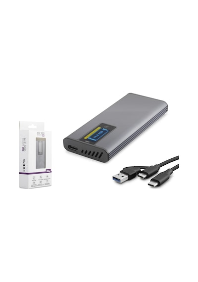 Hadron Hdx1780 M.2 Nvme/ngff Harici Ssd Kutusu Usb/type-c 10 Gbps Çift Arabirim Rgb Alüminyum - Gri