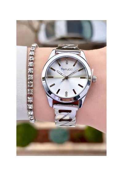 Ferrucci Fcr 63684 Çelik Şık Kadın Kol Saati+bileklik Hediye