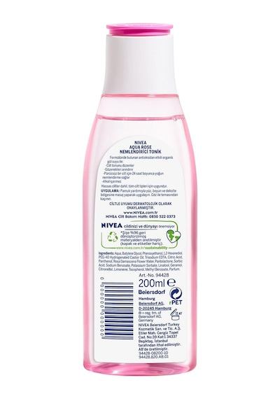 Aqua Rose Organik Gül Suyu İçeren Nemlendirici Tonik 200 Ml,nemlendirici,eşit Cilt Tonu