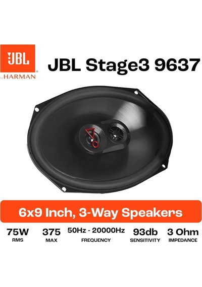 Jbl Stage3 9637f-375w Max-75w Rms-kaliteli-profesyonel-3 Yollu- 6x9" Oval Coaxial Hoparlör-kapaklıdır
