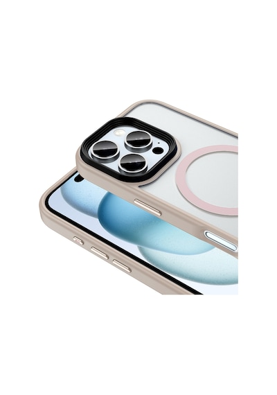 Apple Uyumlu iPhone 16 Pro Max Kılıf Magsafe Destekli Kamera Yükseltili Mat Parmak İzi Tutmayan Silikon Celikaksesuar Gümüş