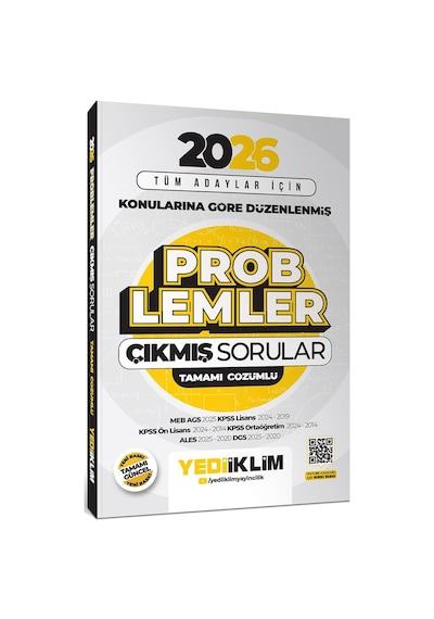 Yediiklim 2026 Tüm Adaylar İçin Problemler Konularına Göre Düzenlenmiş Tamamı Çözümlü Çıkmış Sorular