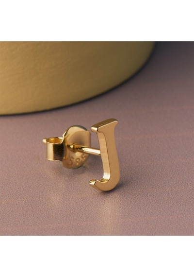 Goldkupe 14 Ayar Altın J Harf Küpe 0,37 Gr-1368