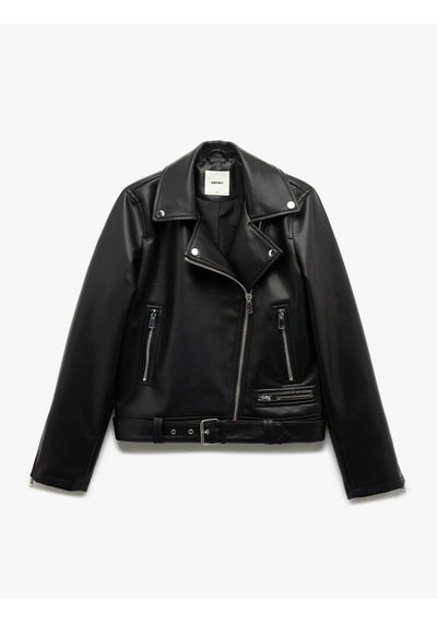 Koton Cepli Uzun Kollu Fermuarlı Kruvaze Suni Deri Biker Ceket Siyah 6wak20013ew Siyah Koton Cepli Uzun Kollu Fermuarlı Kruvaze Suni Deri Biker Ceket Siyah 6wak20013ew Siyah