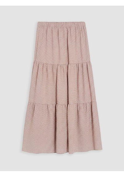 Lcwaıkıkı Classic Pembe Beli Lastikli Ekose Katkat Etek