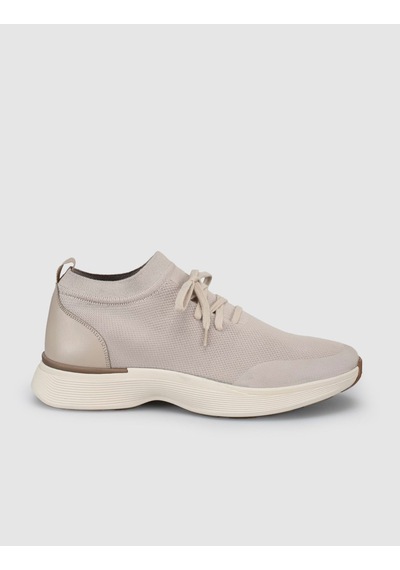 Cabani Bej Triko & Hakiki Dana Deri Erkek Sneaker