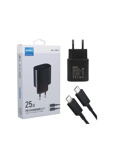 Weko Wk-27877 Note10 Siyah 25 Watt Şarj Başlık Adaptörü + Type-c To Type-c Kablo Diğer