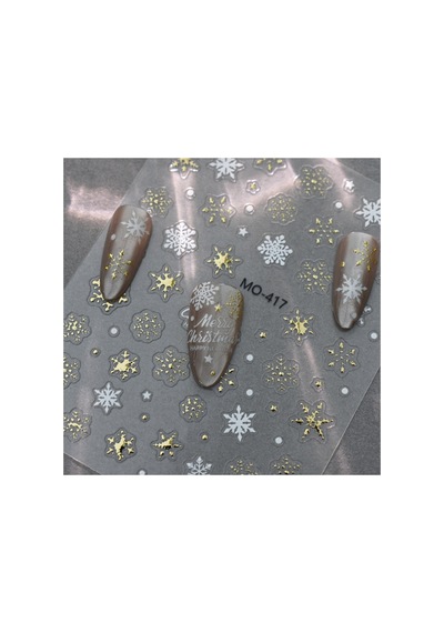 Çam Ağacı Kar Tanesi Yılbaaşı Yeni Yıl Noel 3d Tasarım Yapışkan Sticker Tırnak Dövmesi Nail Art-417