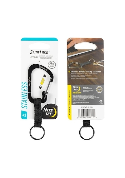 Nite Ize Slidelock Key Ring Carabiner 3 - Siyah