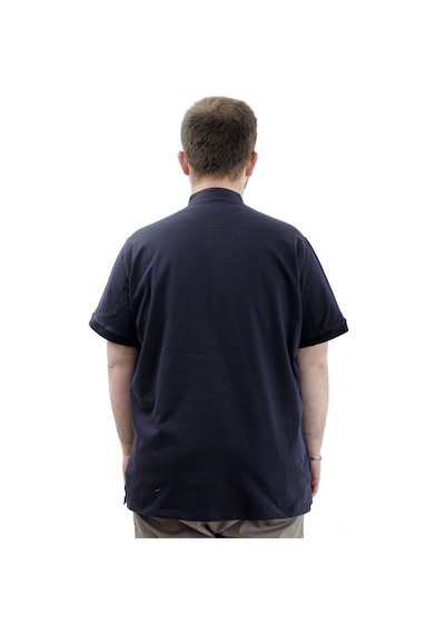 Mode Xl Büyük Beden Erkek Tişört Düğmeli Hakim Yaka T-shirt U24339 Lacivert Lacivert
