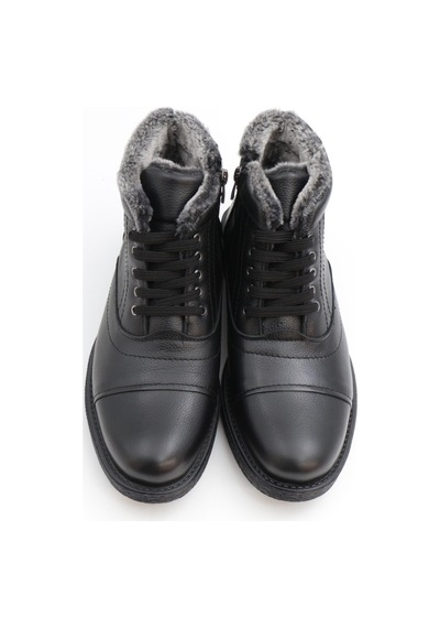 Nesilshoes Nesil Shoes Thrtrk 906 Siyah Hakiki Deri Kauçuk Taban Erkek Bot