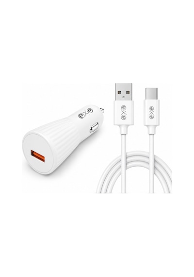 Exe 25w Hızlı Araç Şarj Adaptörü Type-c Kablolu Araç Şarj Seti