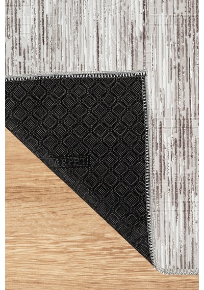 Villadia Home Textile Modern Desen Emboss Baskılı Kaymaz Taban Elit Şık Dört Mevsim Yıkanabilir Halı Yolluk Oturma Salon Odası Vd1092gri Gri
