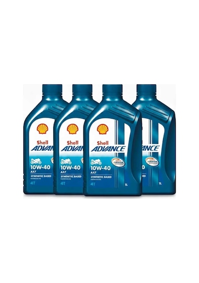 Shell Advance 10w-40 Ax7 4'lü Avantaj Paketi - Motosiklet Motor Yağı - 0781387029548