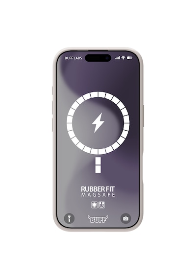 Apple Uyumlu iPhone Buff 16 Plus Magsafe Rubber Fit Silikon Kılıf Stone Gray