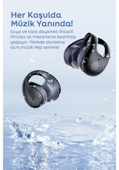 Spovan Atlasx Airclips Bluetooth 5.3 Ows Kablosuz Kanca Kulak İçi Kulaklık