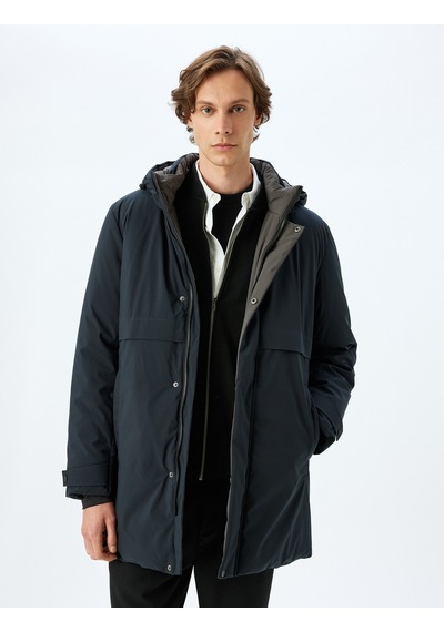 Koton Anorak Mont Slim Fit Fermuarlı Lacivert 5wam00008hw Lacivert