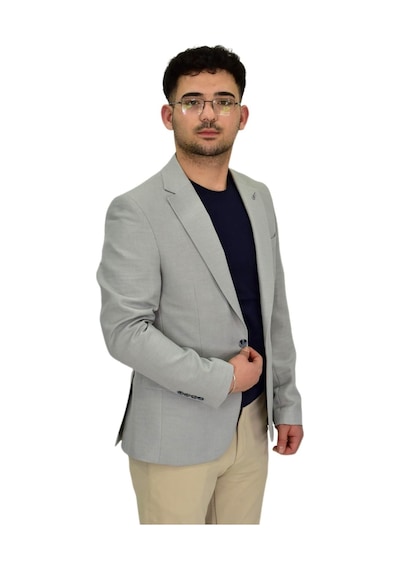 Erkek Gri Tek Spor Ceket Çift Yırtmaçlı Bgl-st04465 Gri