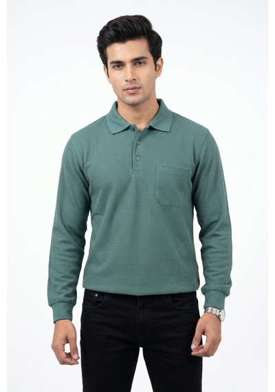 Dynamo Erkek Mevsimlik Polo Yaka Cepli Sweatshirt Bgl-st05366 Yeşil
