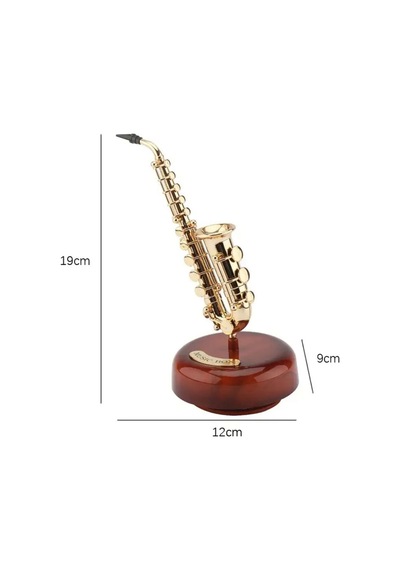 Retro Desenli Music Box Hediyelik Dekor Desenli Hediyelik Eşya Dekor Müzikli Kutu Hediyelik Desenli Saksafon