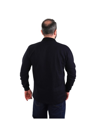 Eser - Erkek Polo Yaka Sweatshirt - Cepli - Lacivert
